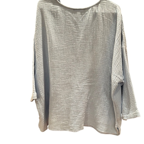 Jones New York Soft Blue Guaze Blouse 2X 100% Cotton - Picture 4 of 8